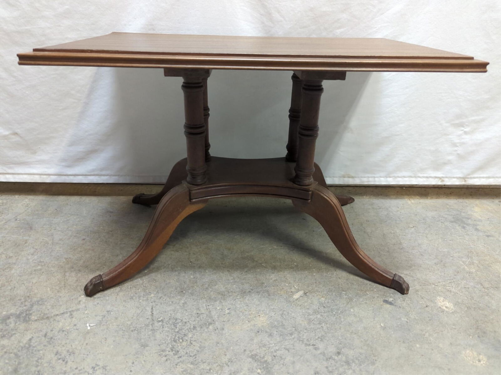 Antique Duncan Phyfe mahogany rectangle table: good condition 25 1/4" W x 15 1/4"D x 16 1/2" T