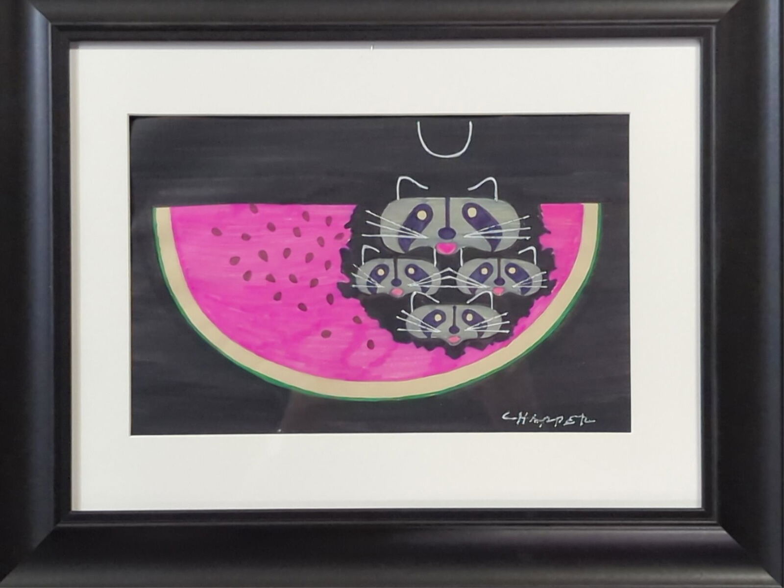 Charlie Harper Racoons & Water melon painted paper (1 of 3)