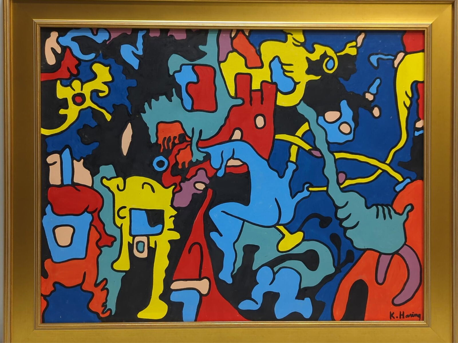 Keith Haring signed hand painted on canvas (1 of 7)