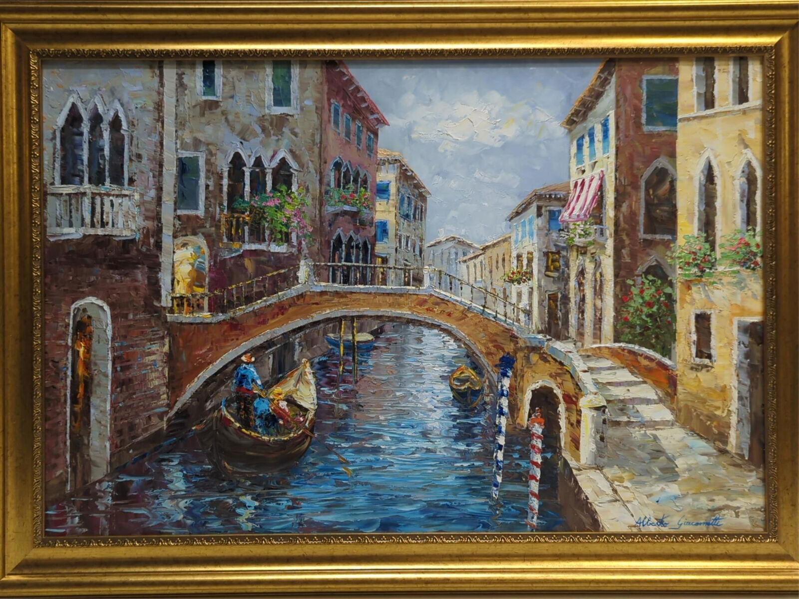 Alberto Giacometti hand painted signed canvas (1 of 2)