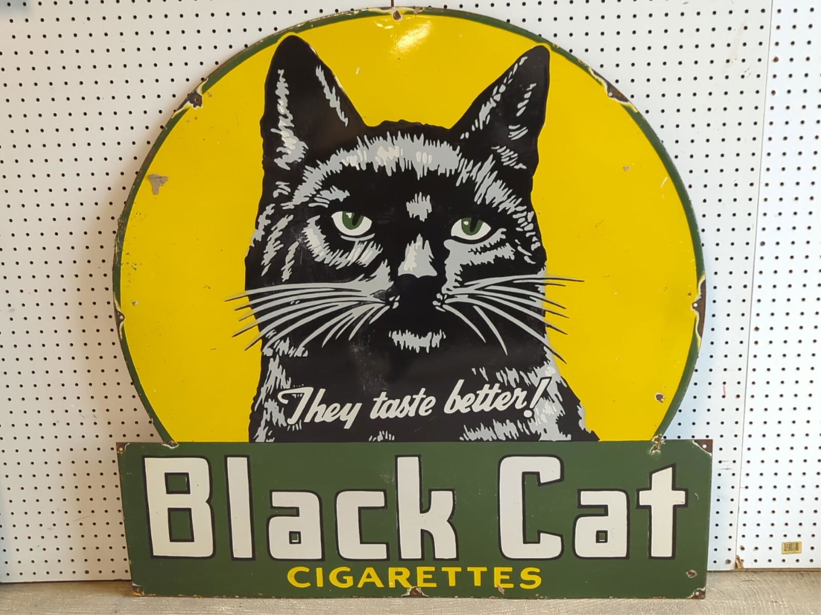 42" Black Cat Cigarettes Porcelain sign (1 of 7)