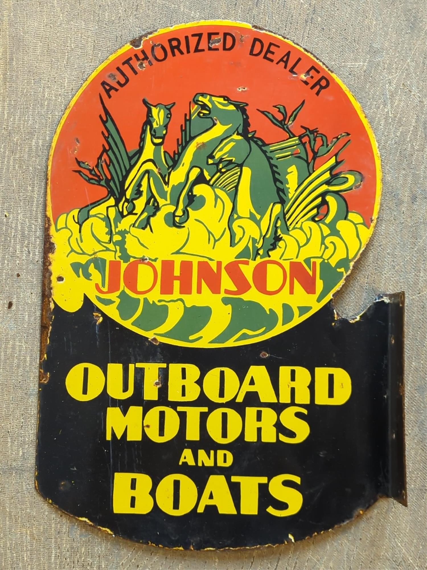 Johnson Outboard Motors & Boats porcelain sign (1 of 6)