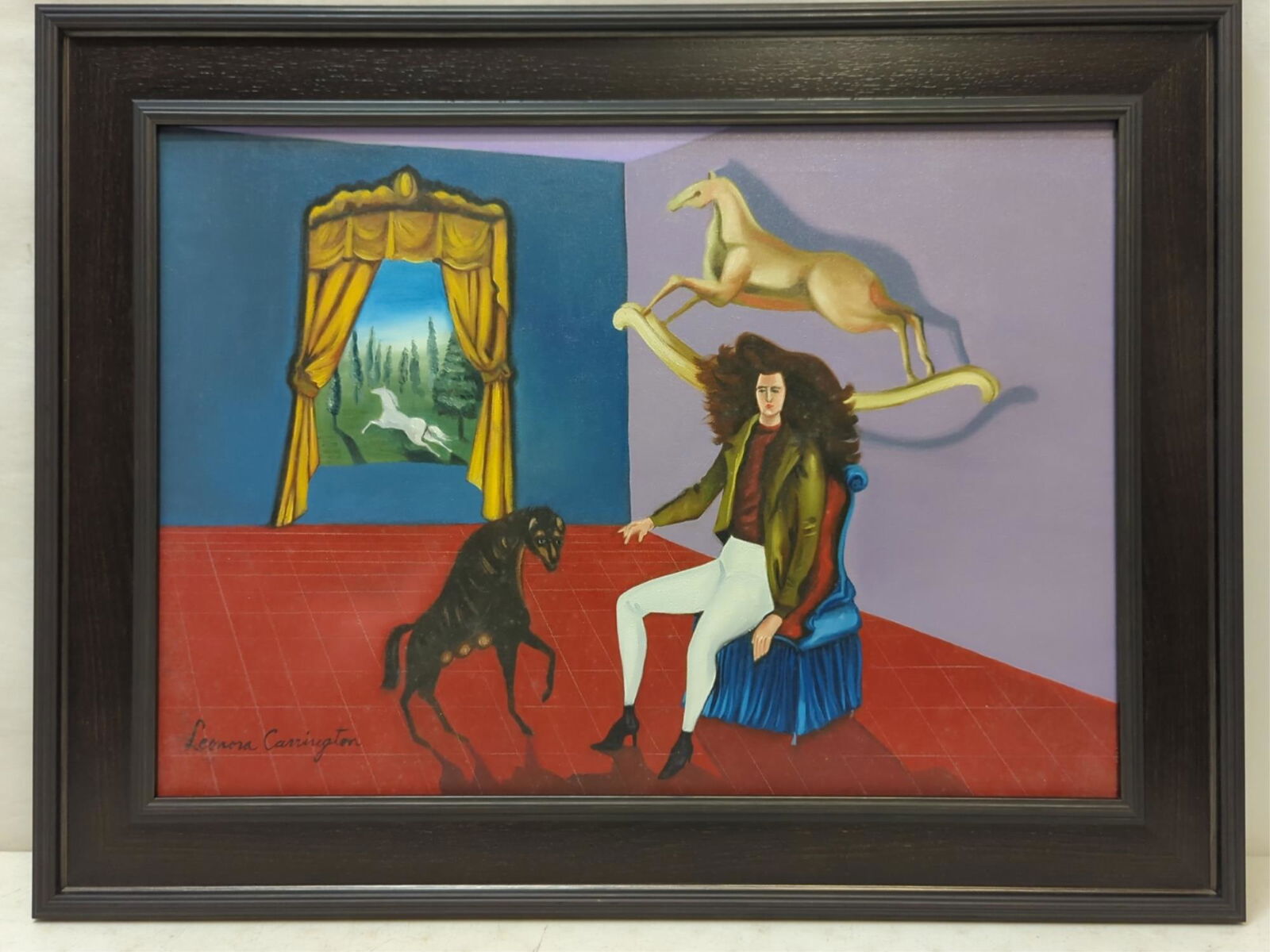 Lenora Carrington hand painted, signed canvas (1 of 6)