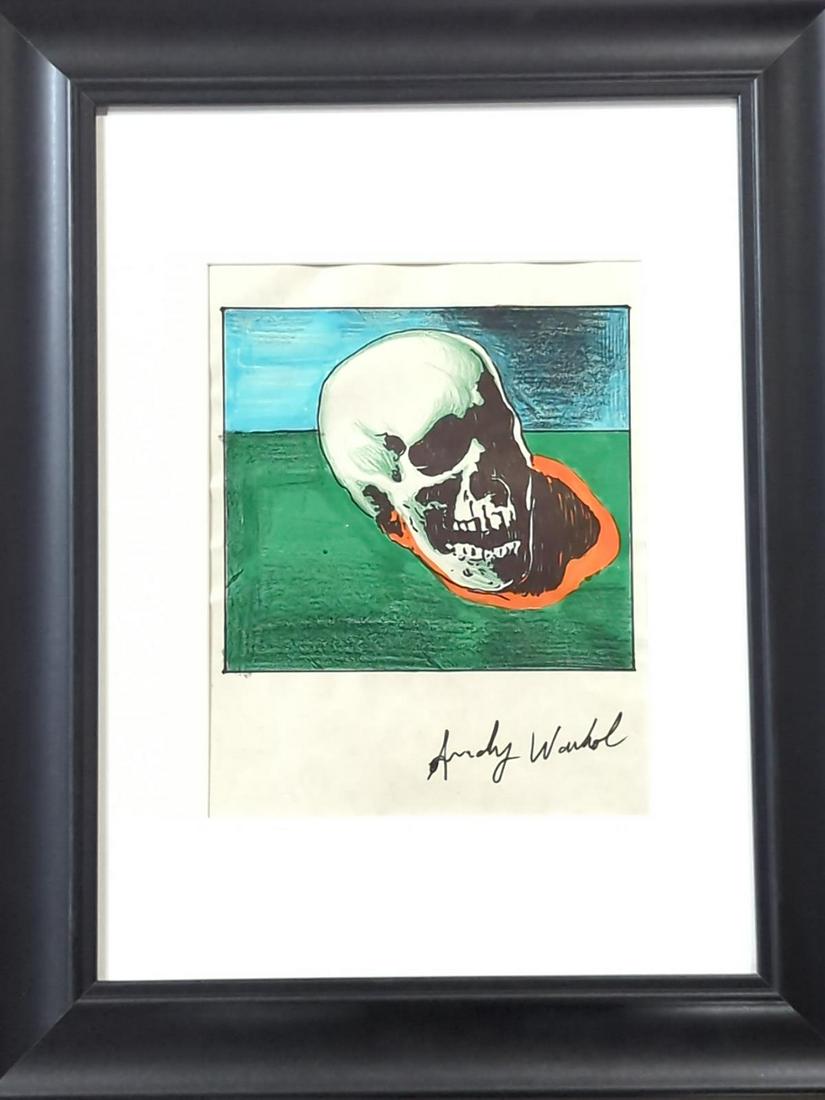 Andy Warhol Skull hand painted & signed on paper (1 of 4)