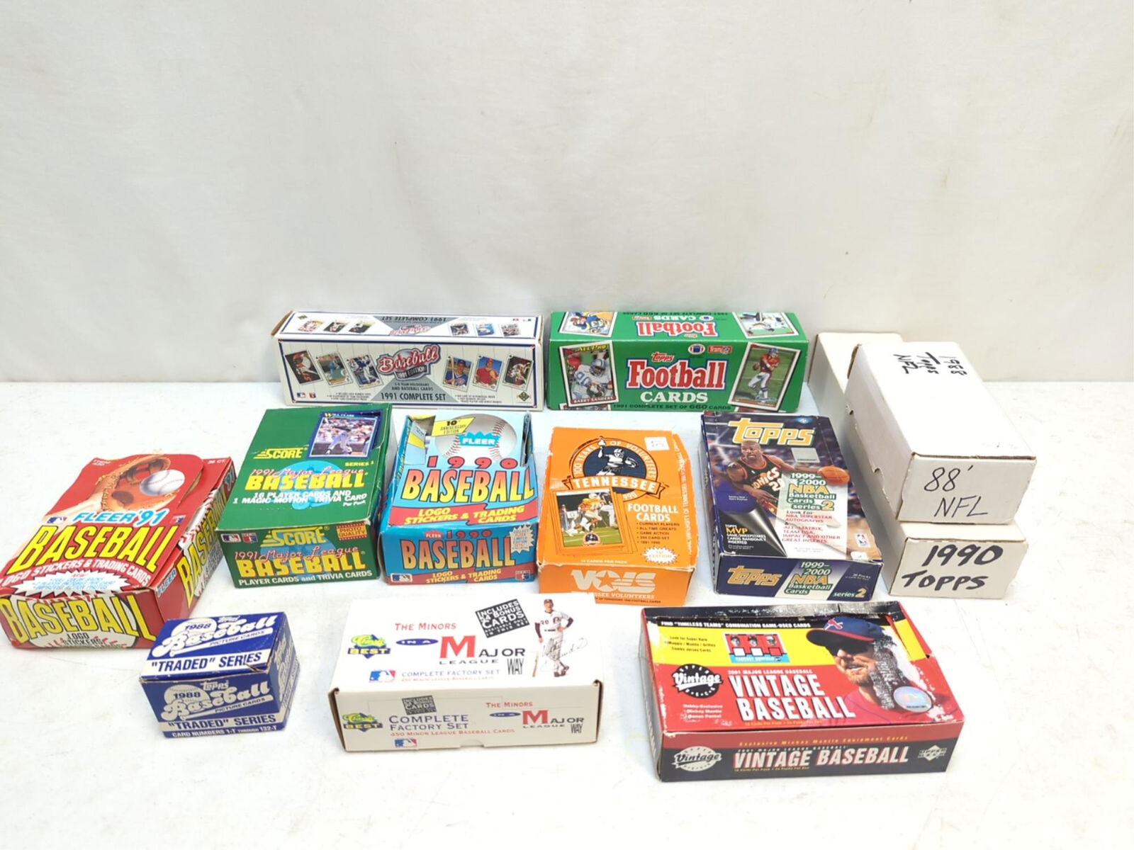 12 boxes of ball  cards from 1990's thru 2000 (1 of 3)