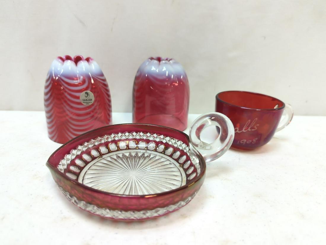 2 Fenton Fairy lamp shades, nappy & flashed cup (1 of 1)