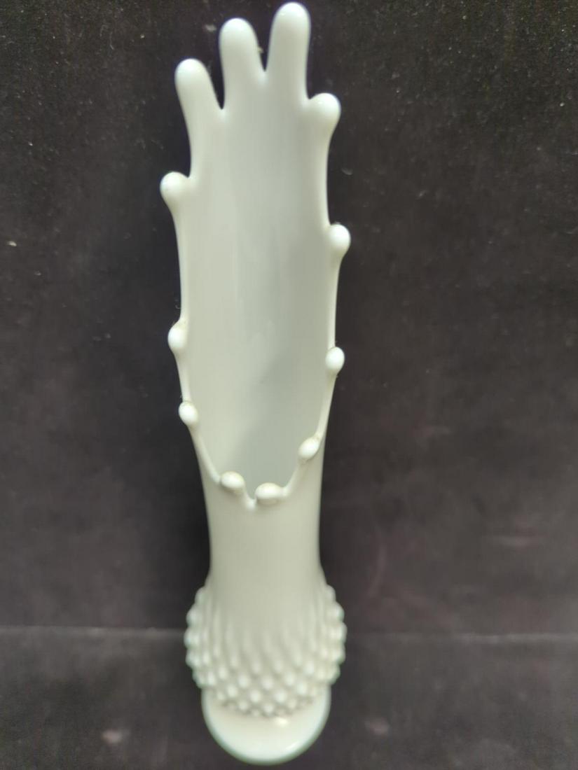 Vintage tall milkglass hobnail vase: 16" T good condition