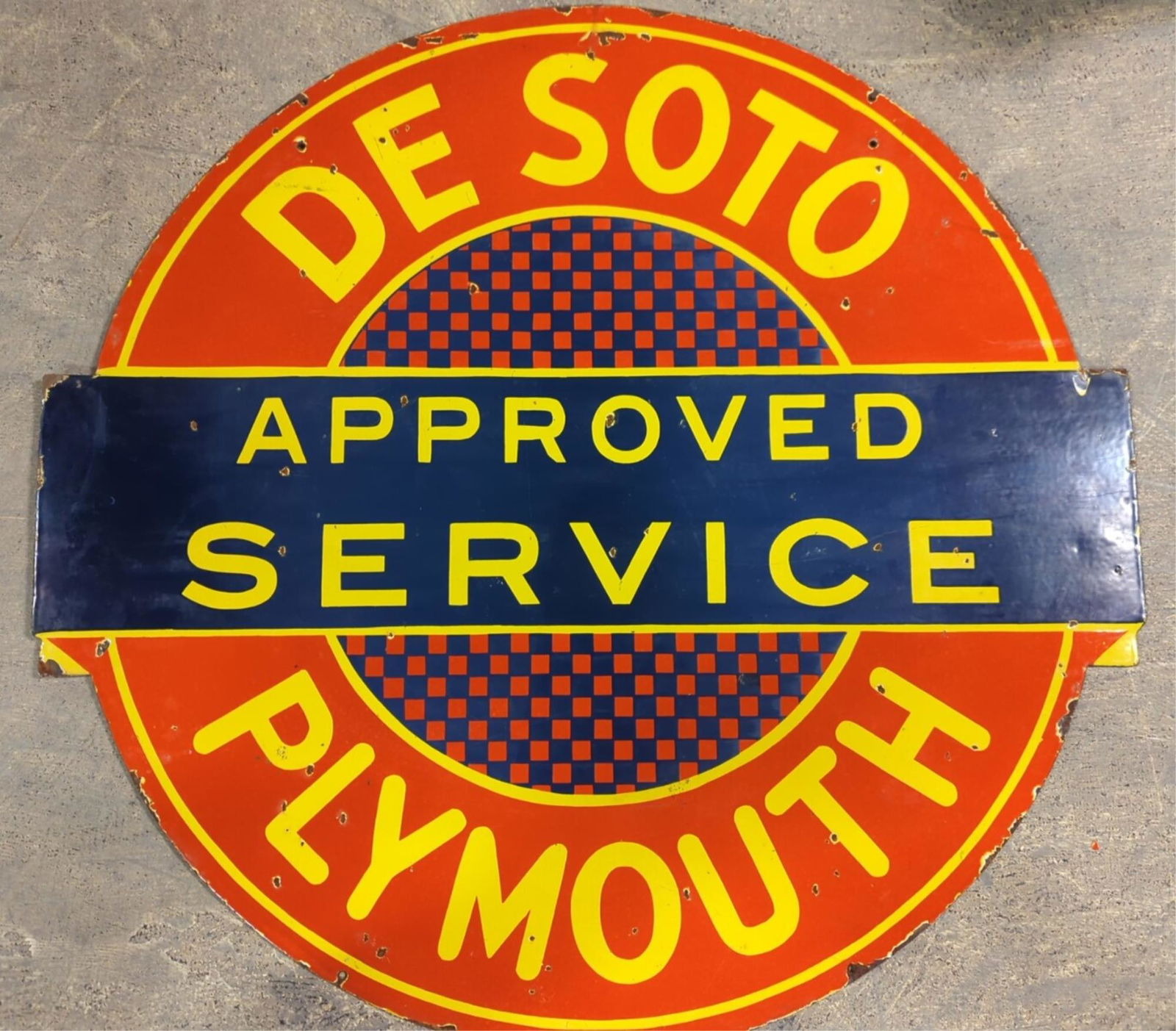 Desoto/Plymouth Service Porcelain double sided sig (1 of 8)