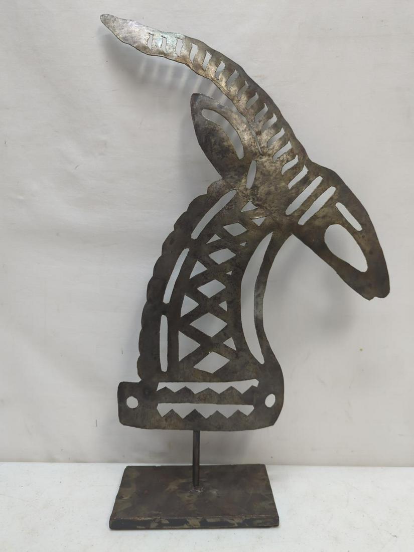 Haitian steel drum art "Gazelle": 24 1/2" T x 14 " W