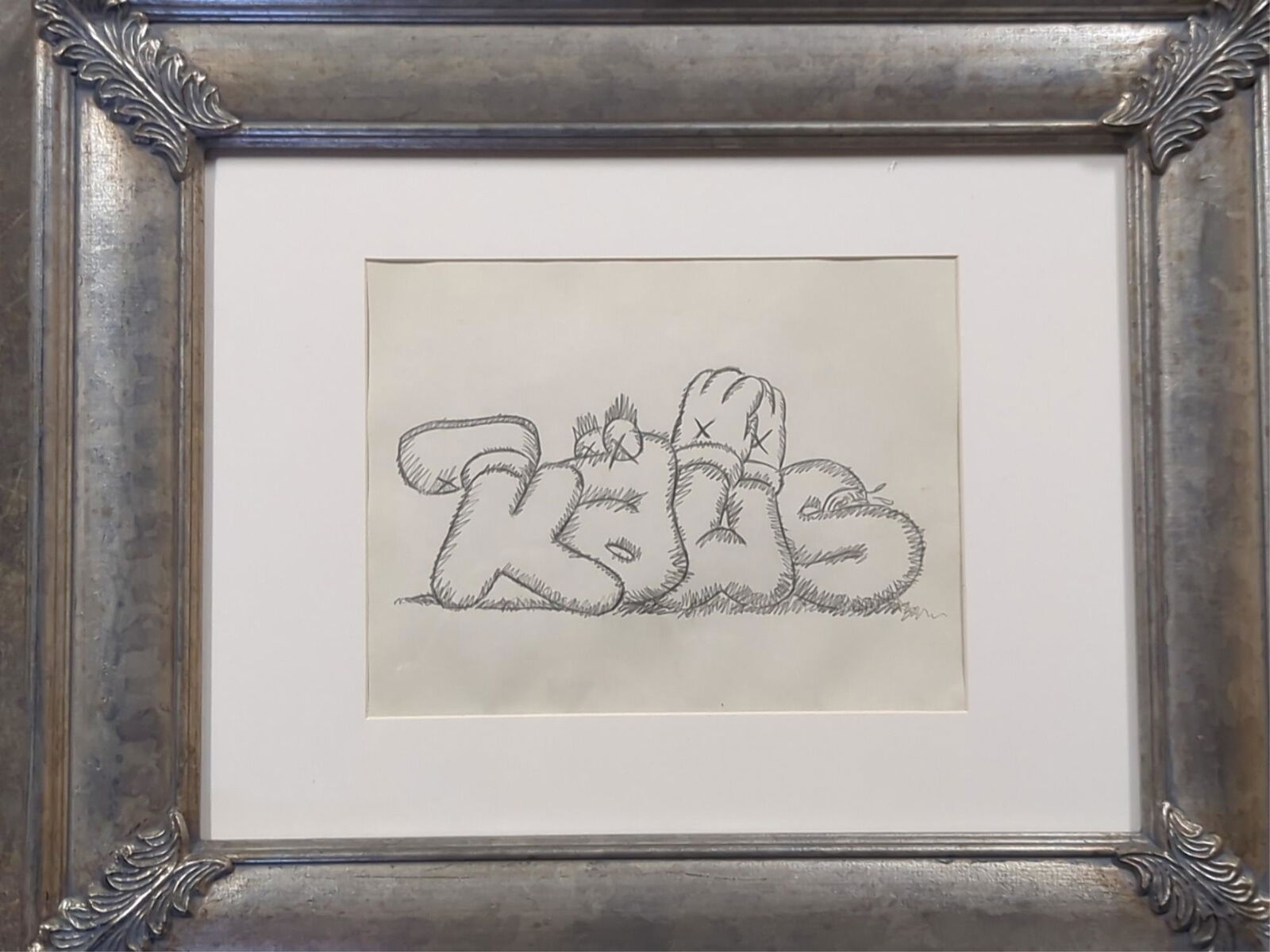 Drawing on paper attributed to Kaws (1 of 3)