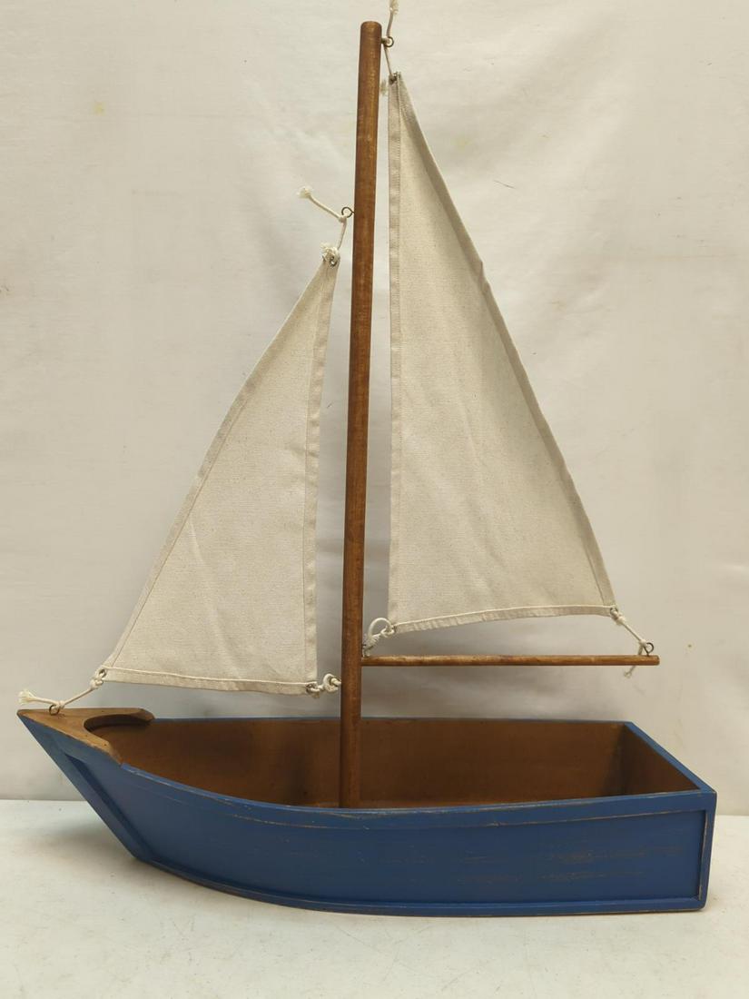 Pottery Barn wood sailboat serving bowl (1 of 2)
