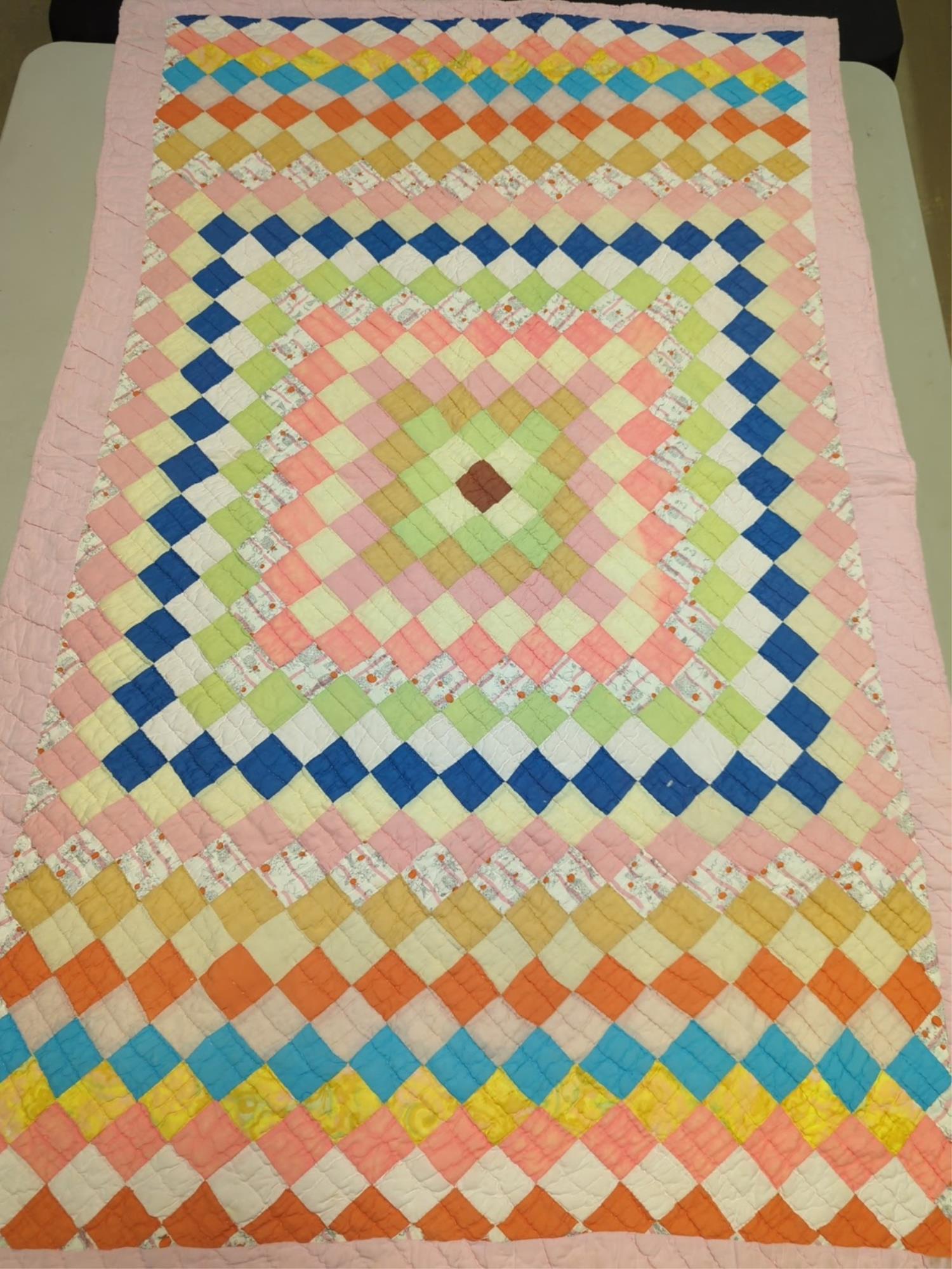hand made postage stamp quilt (1 of 3)