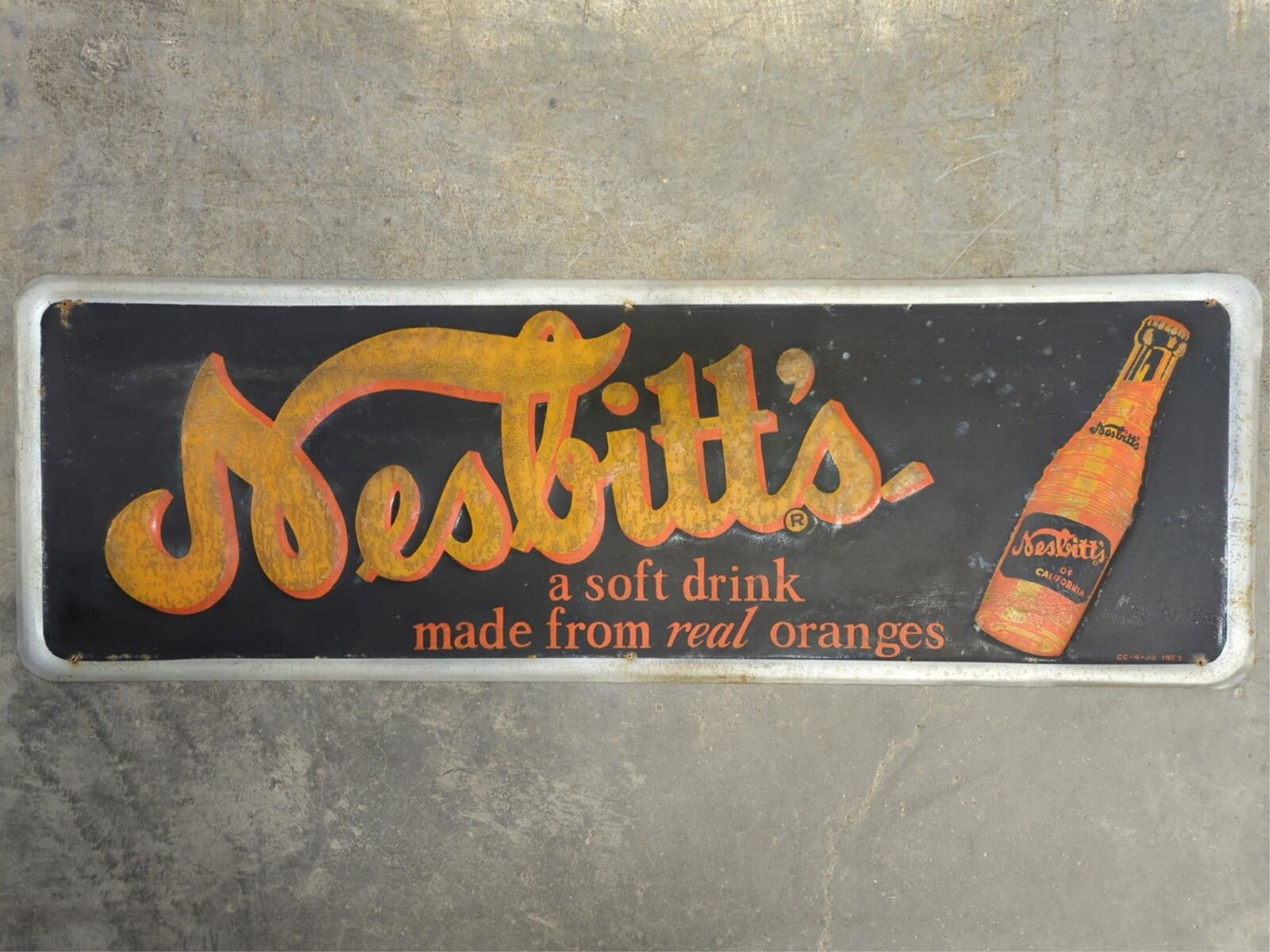 1953 48" original Nesbitts Orange sign (1 of 4)