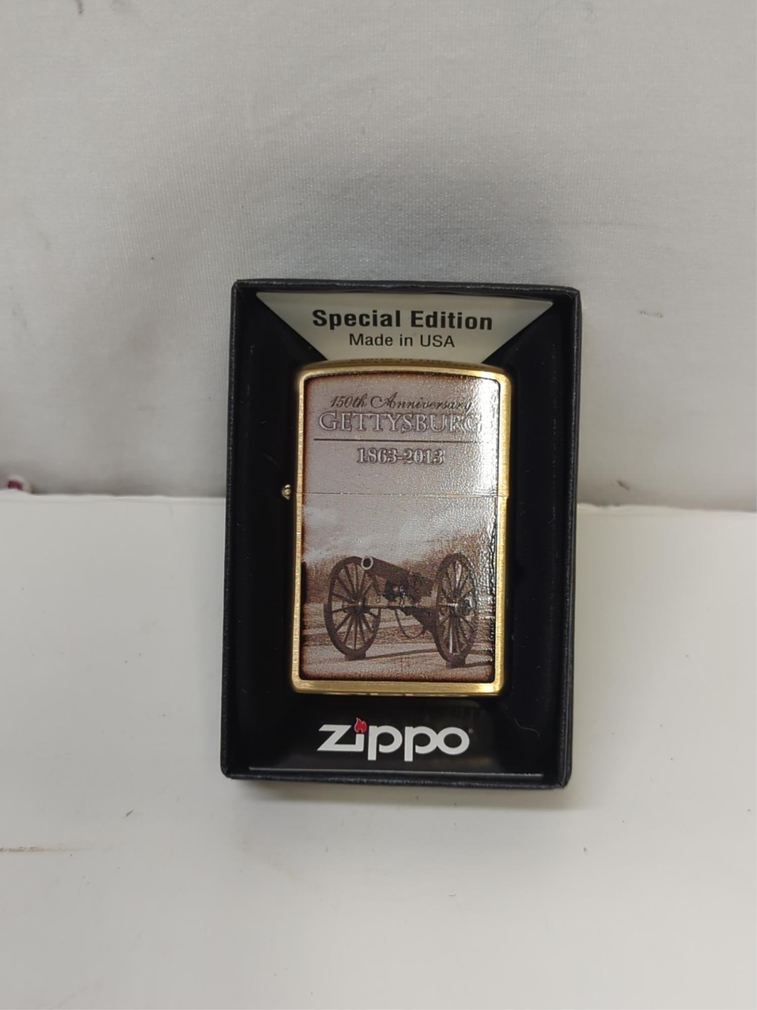 150th anniversary Gettysburg Zippo lighter: Special Edition Brand New in Box 1863 - 2013 Life Time Warranty