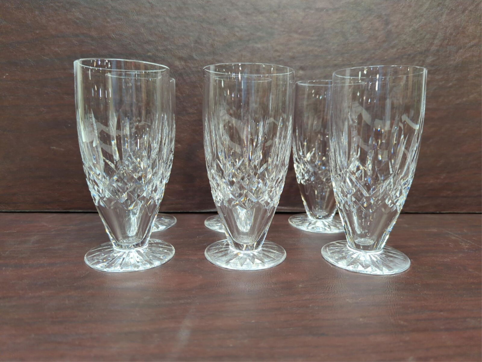 6 signed Waterford Lismore footed Ice Tea Glasses (1 of 1)