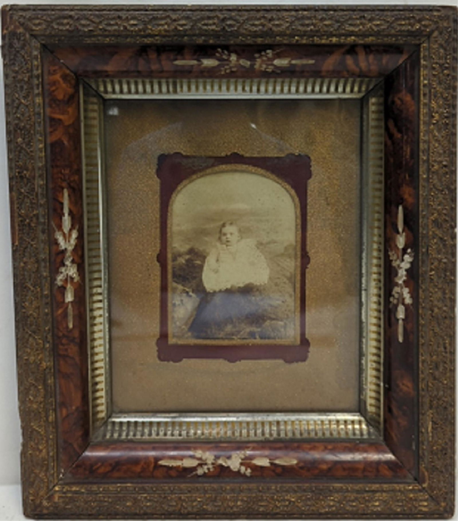 Antique Shadow box framed child picture (1 of 2)