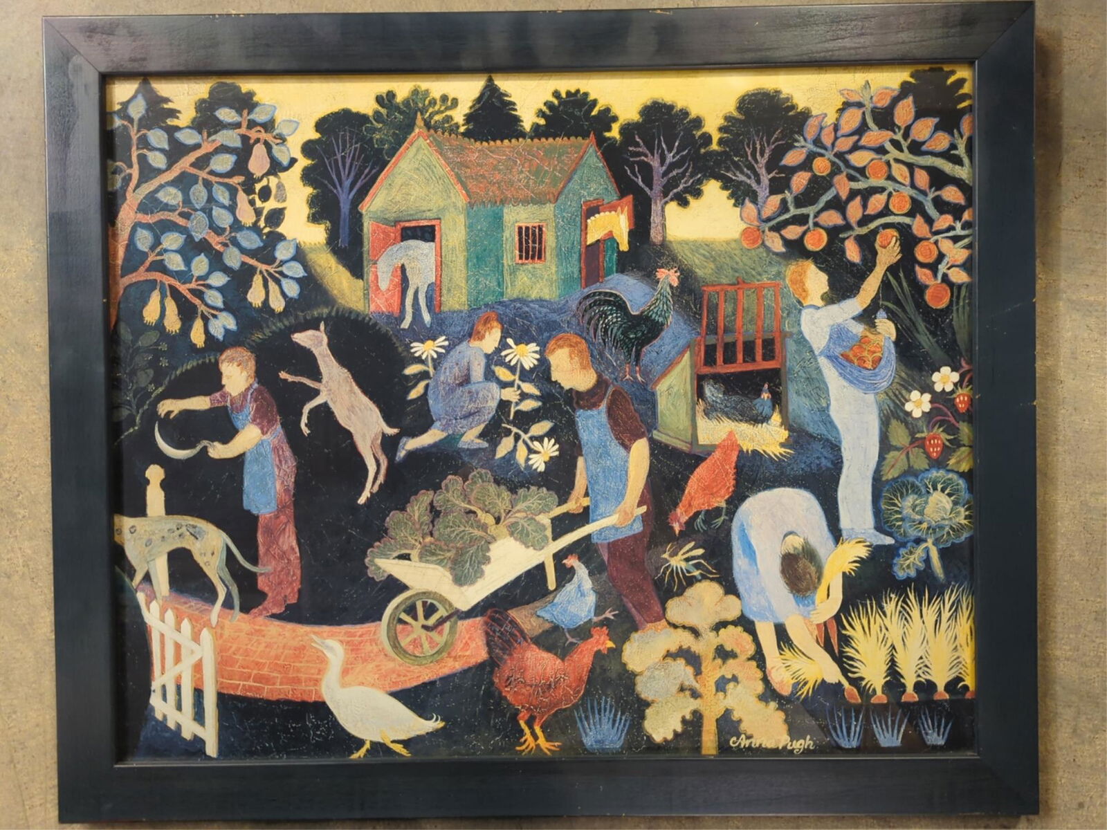 Anna Pugh framed folk art print (1 of 2)