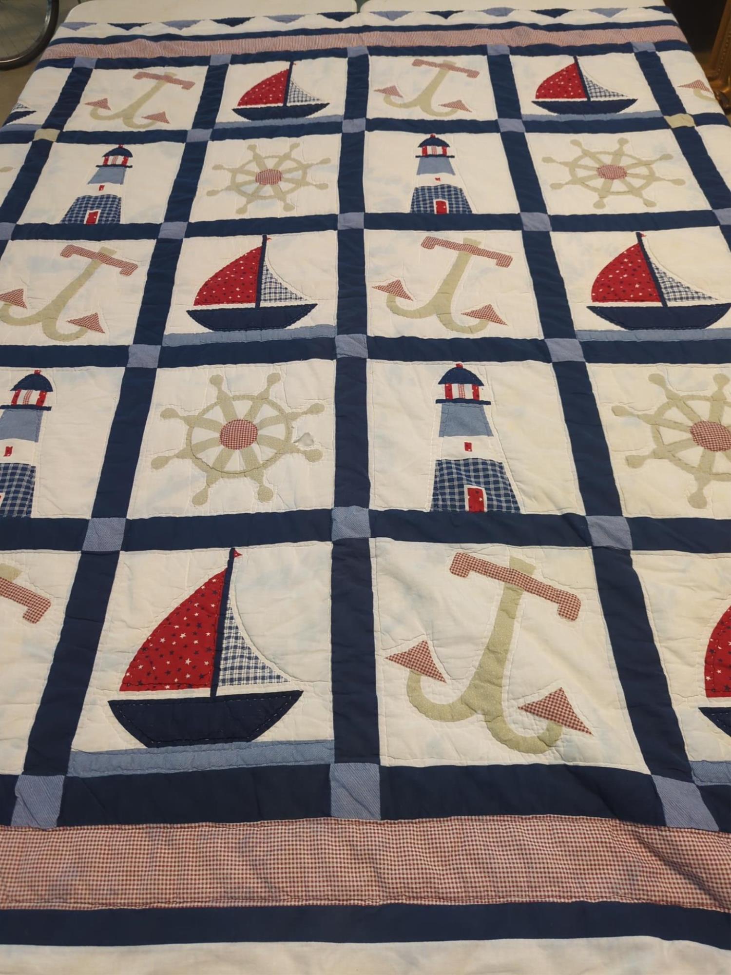 Hand made Applique Light House Quilt (1 of 3)