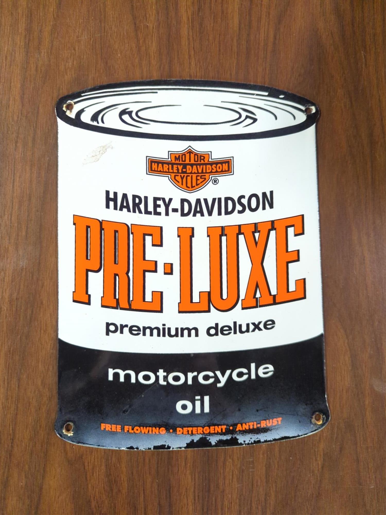Harley - Davidson Motor Cycle Oil Porcelain sign (1 of 2)