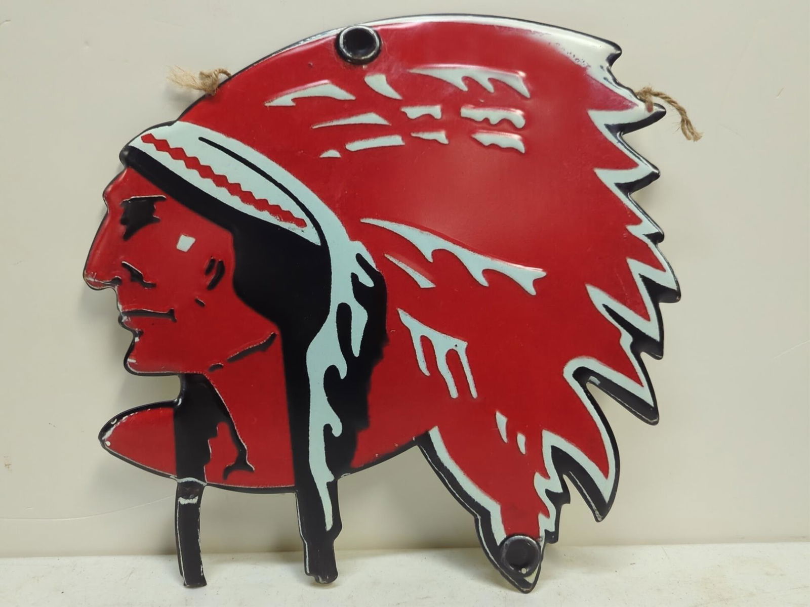 Embossed tin Indian Chief Bust sign (1 of 2)