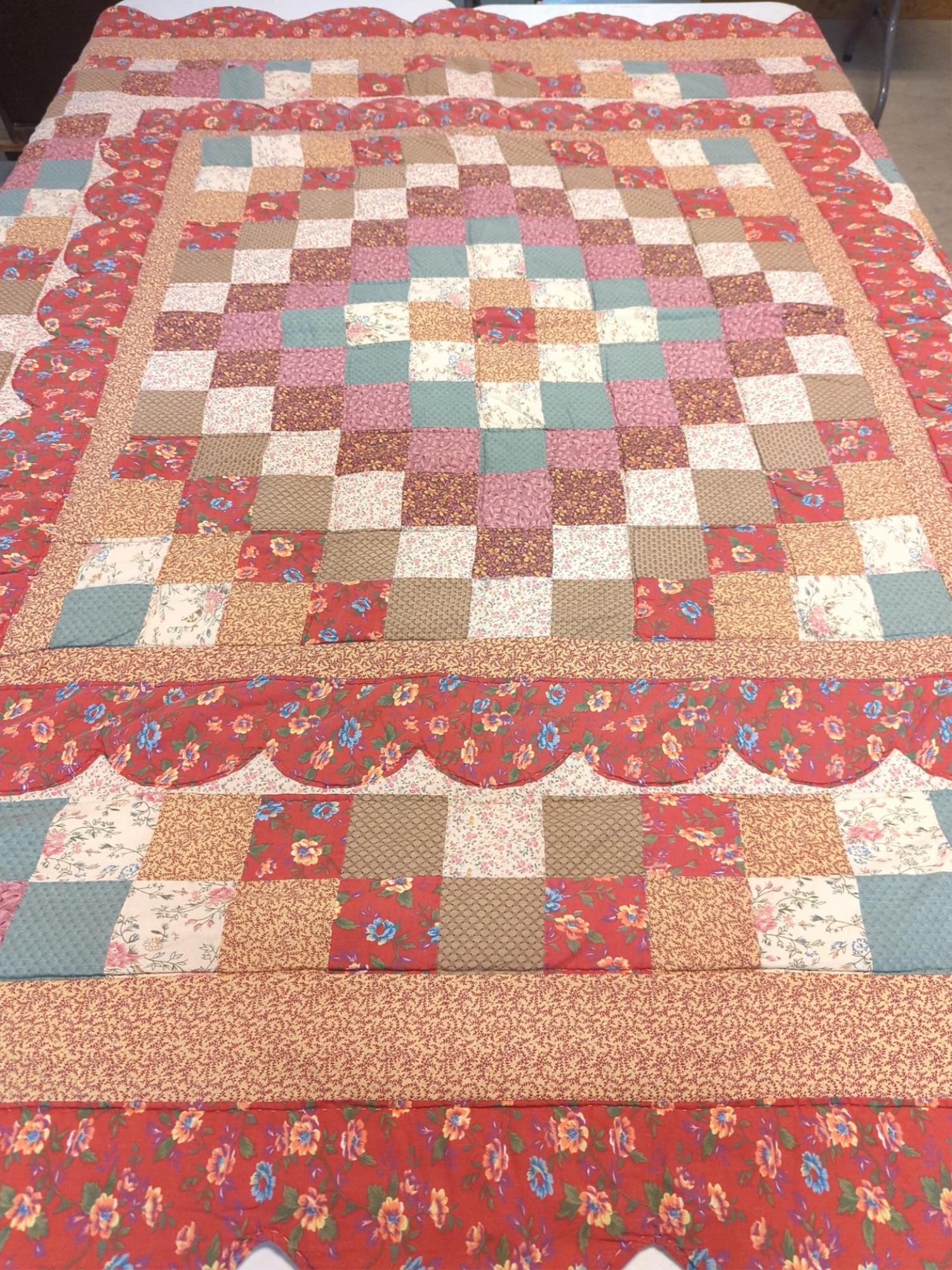 Hand Made Quilt with large squares (1 of 2)