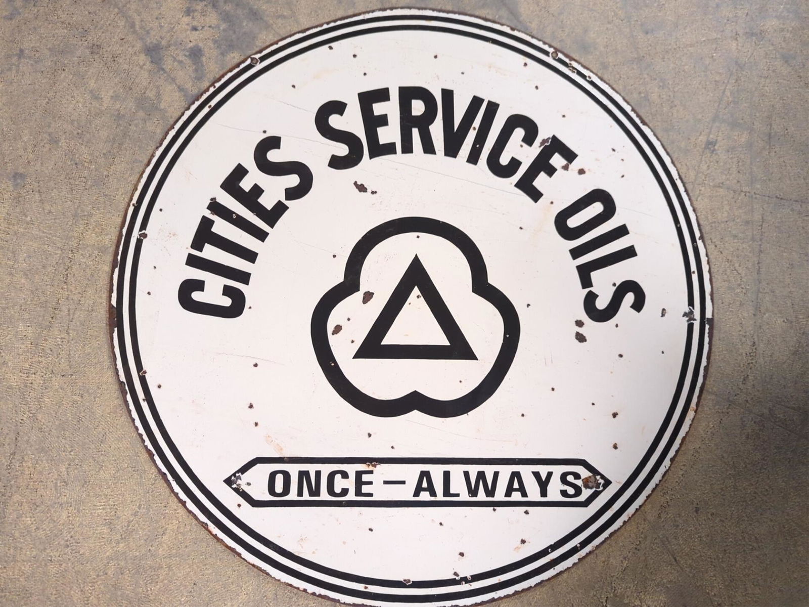 36" Cities Service double sided porcelain sign (1 of 7)