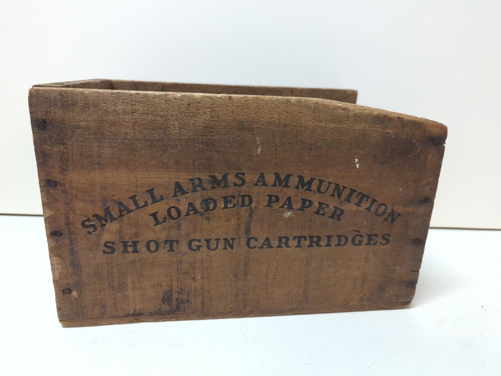 Vintage Gamble's wood ammo shipping crate: shot gun cartridges - paper shells 14 7/8" L x 9 1/8" W x 9" T