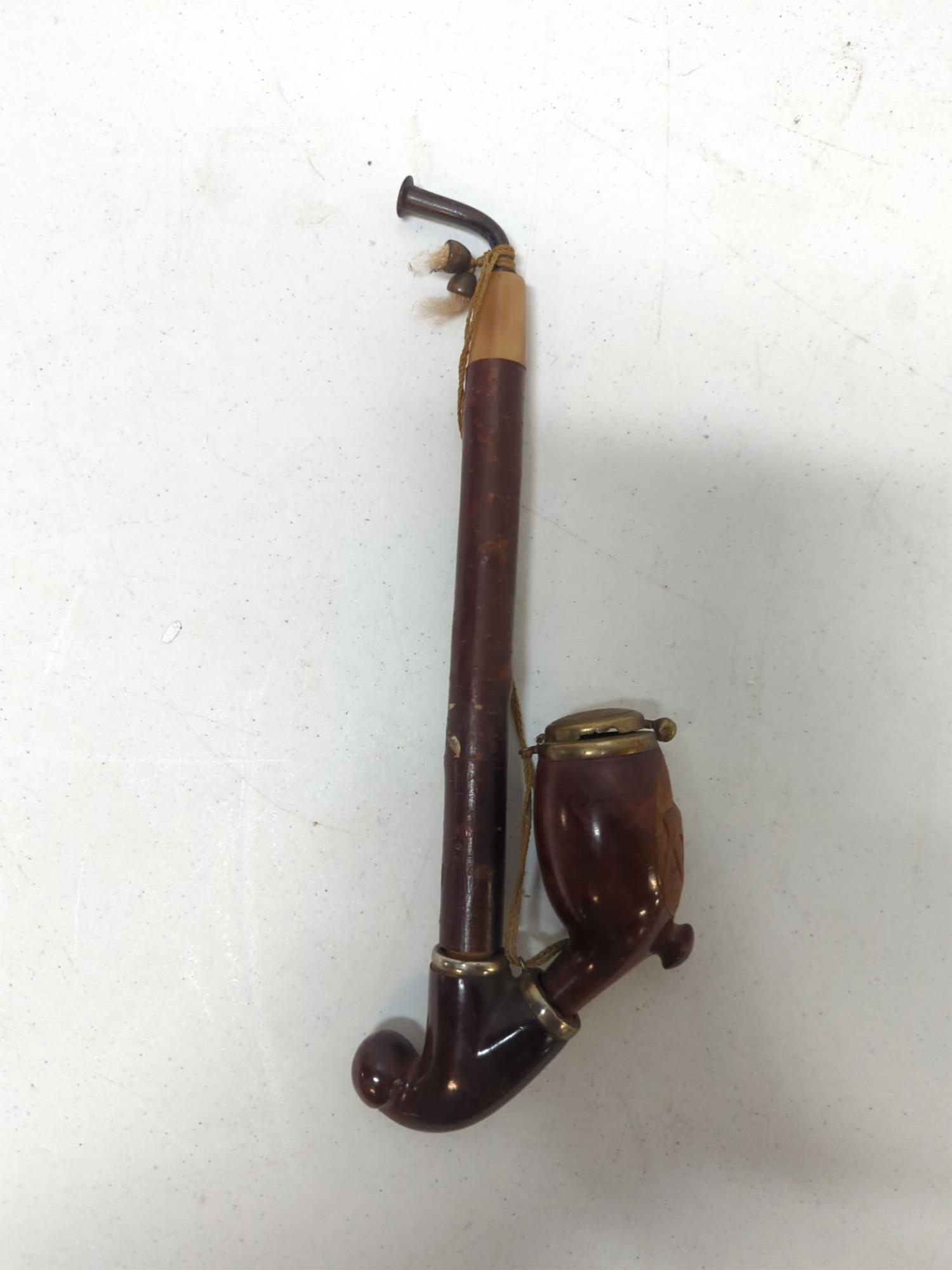 Vintage wood pipe - deer carved bowl (1 of 3)