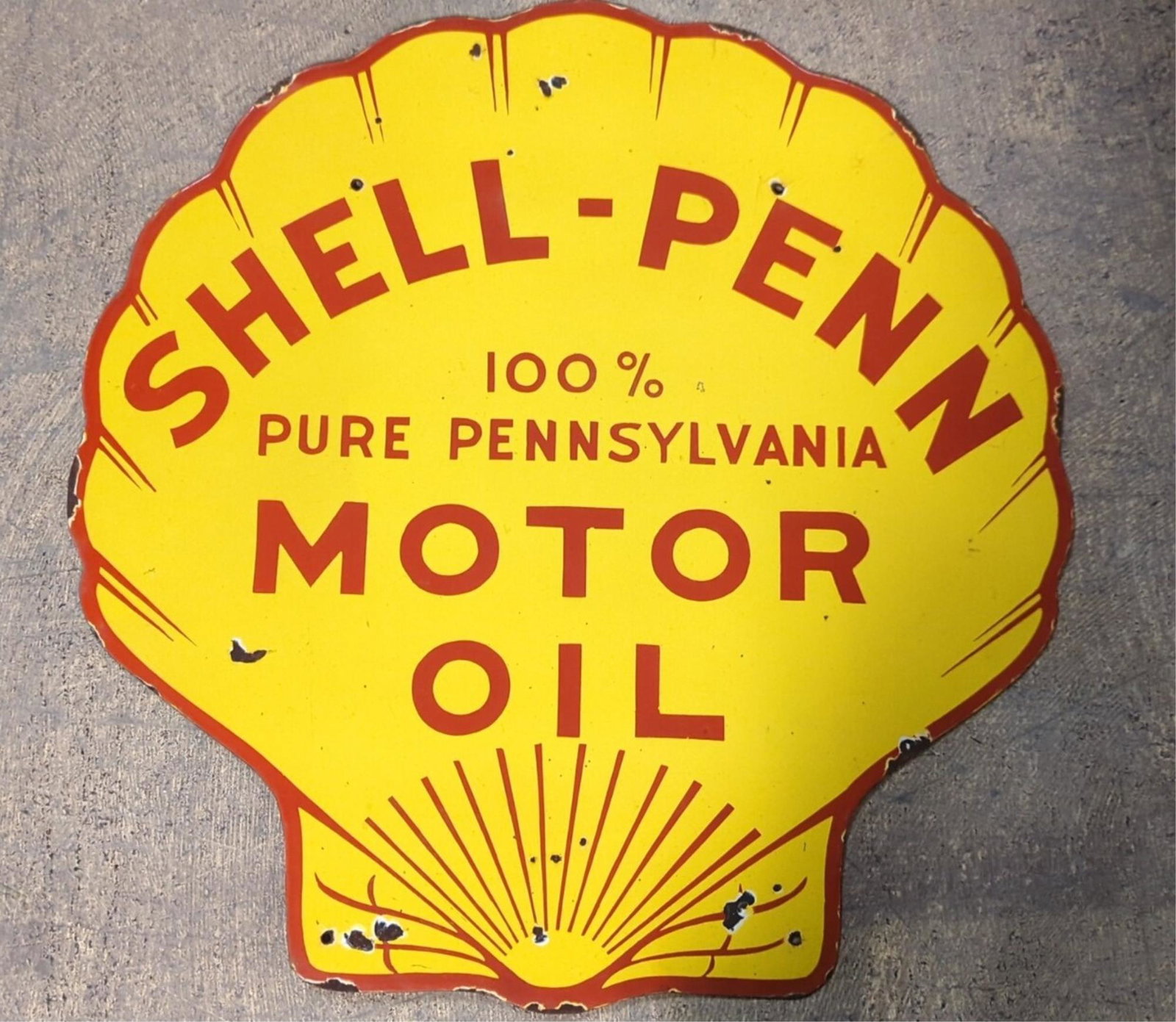 Shell - Penn Motor Oil porcelain single sided sign (1 of 4)