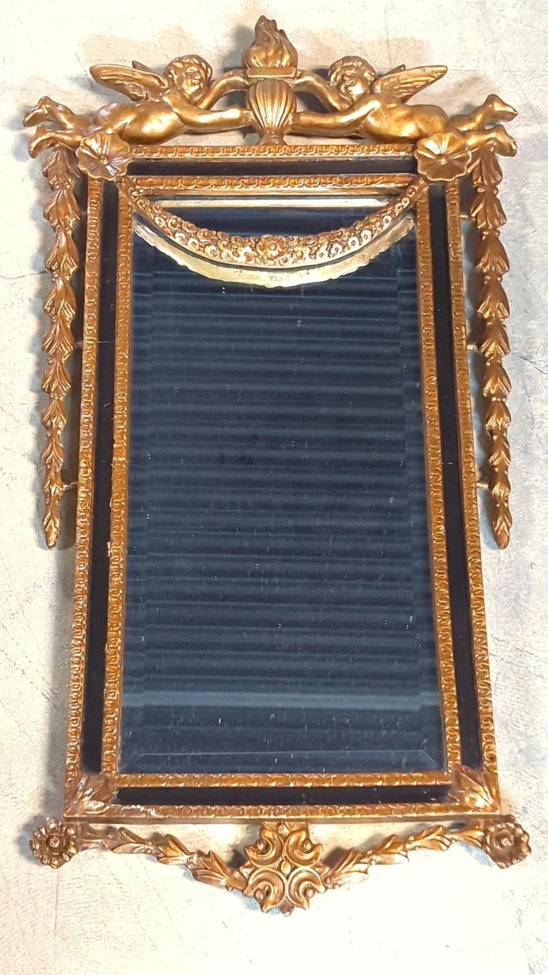 Vintage Cherub gilded Beveled Mirror (1 of 1)