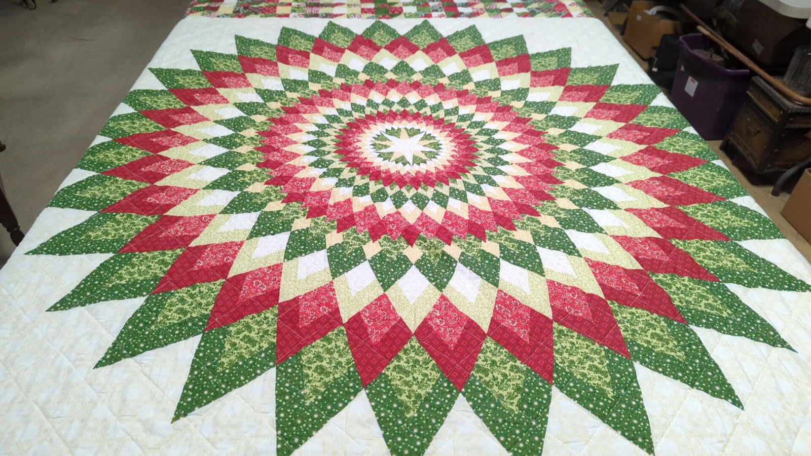 Printed design star quilt (1 of 2)