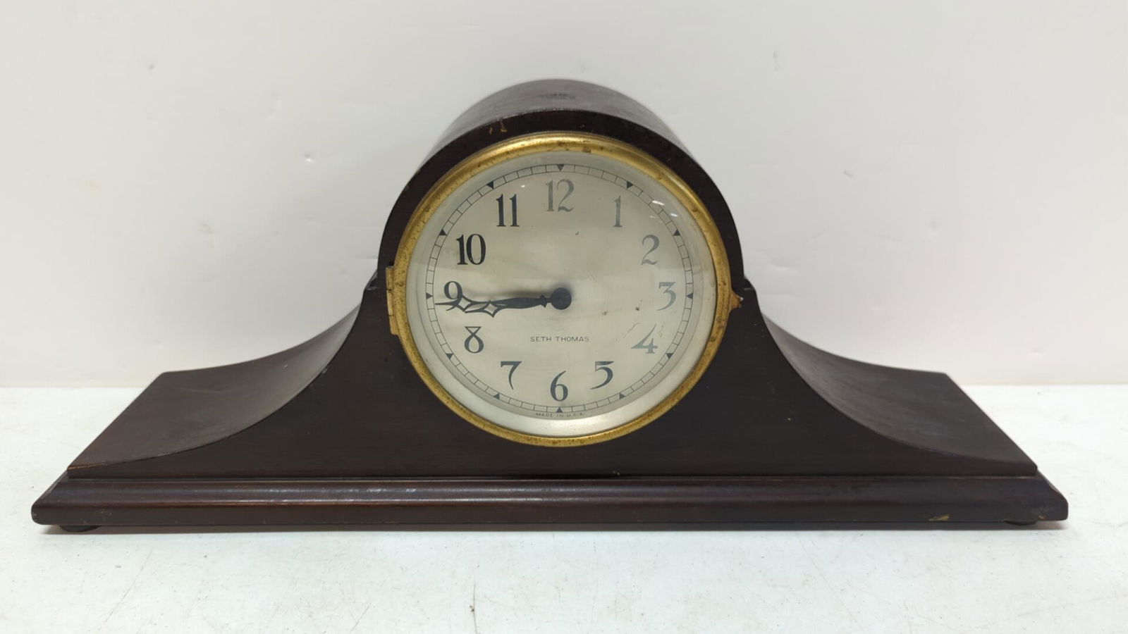 Seth Thomas Early Electric Mantel Clock: needs power cord 110 Volt 20" W x 4 3/4" D x 8" T