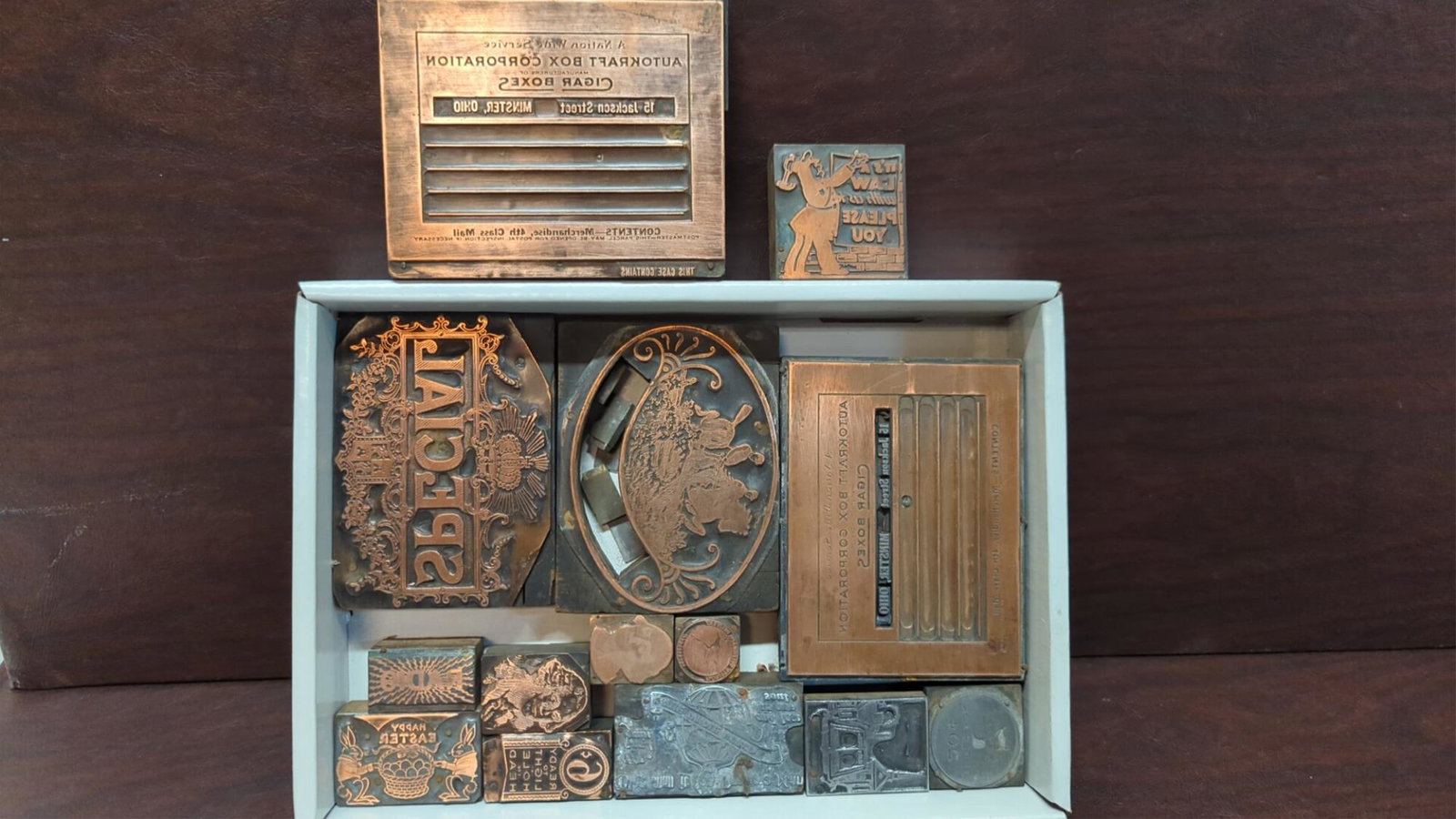 Vintage print stamp blocks 13 and some letters (1 of 2)