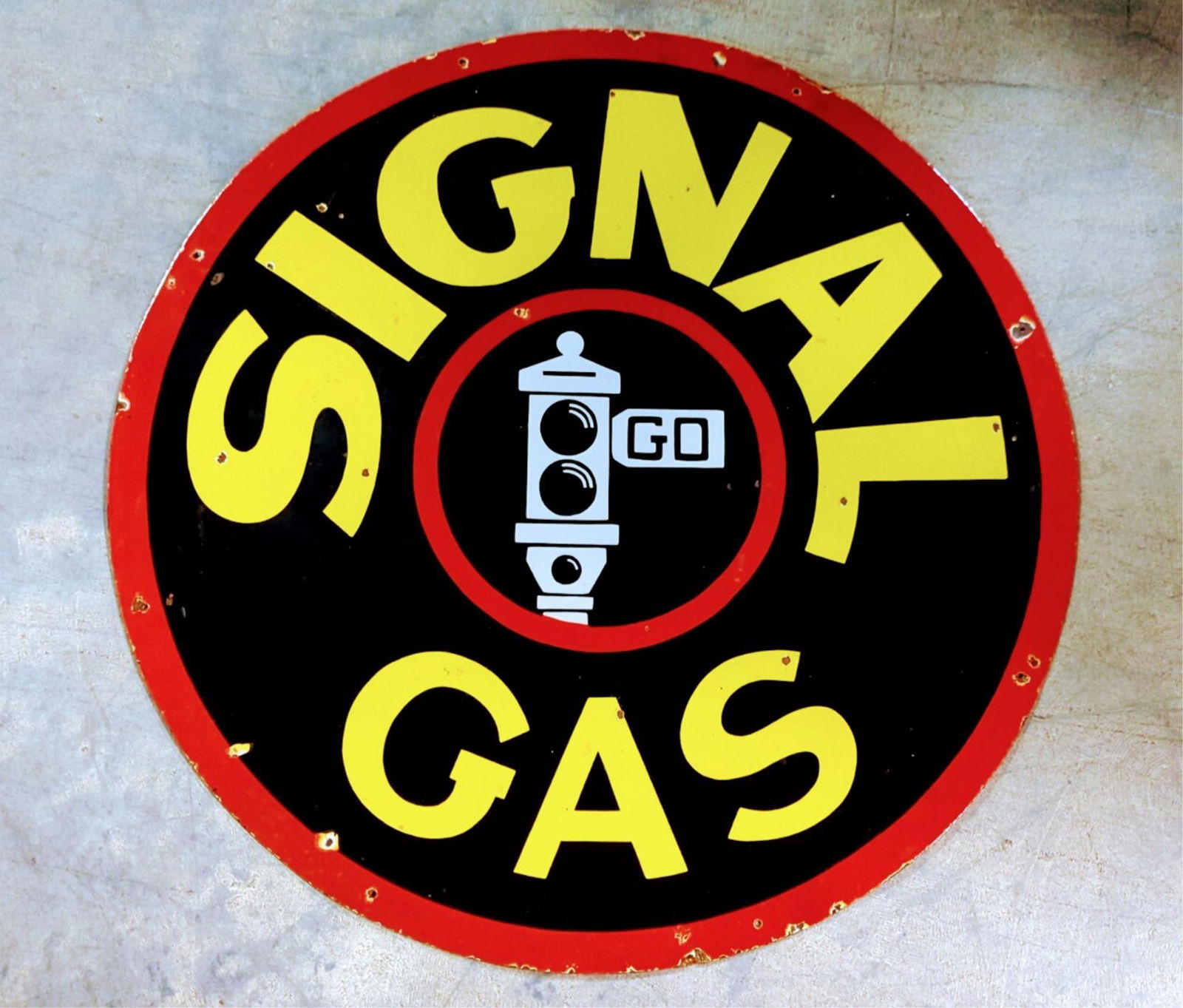Large Signal Gas Double sided porcelain sign (1 of 6)