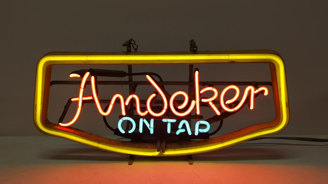 Vintage Andeker On Tap neon sign: Barn Find works good condition 24" W x 11" T x 7" D
