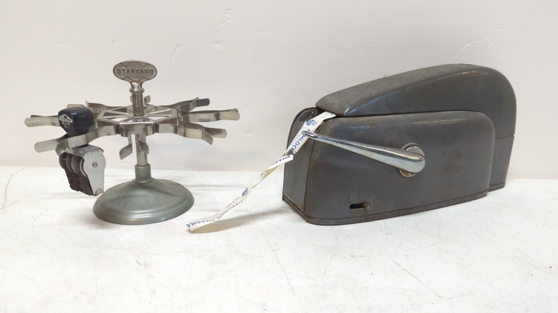 Vintage Pharmacy Metal label Machine & Stamp holder (1 of 3)
