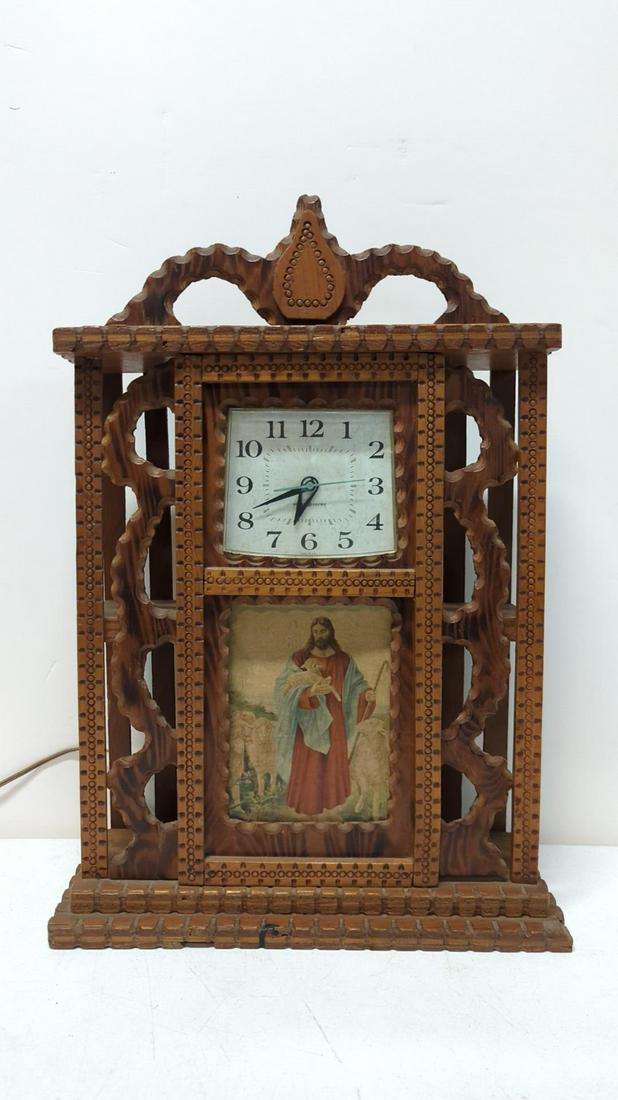 Vintage Howard Finster Folk Art Shelf Clock (1 of 3)