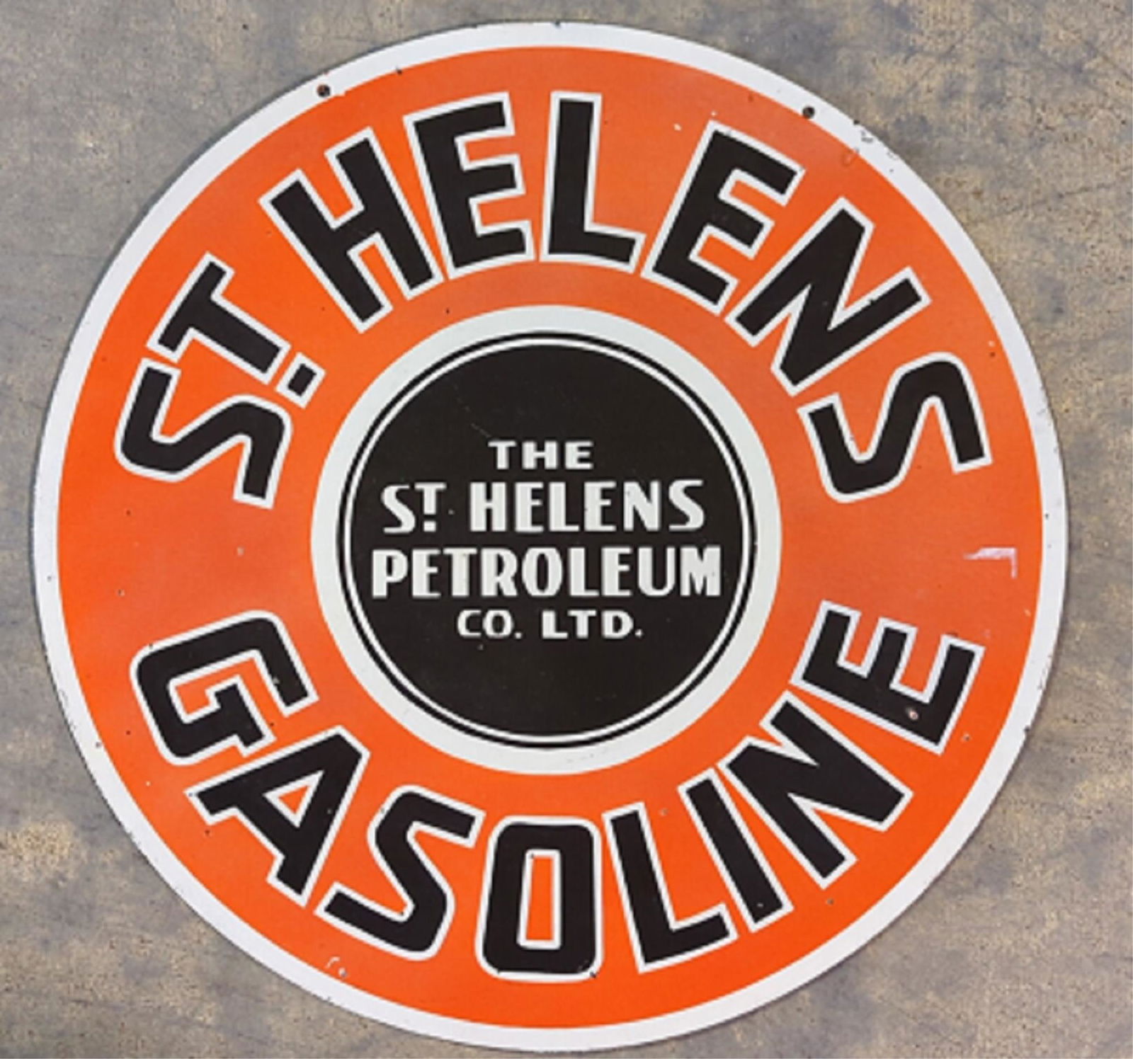 30" Porcelain St. Helens Gasoline two sided sign (1 of 2)