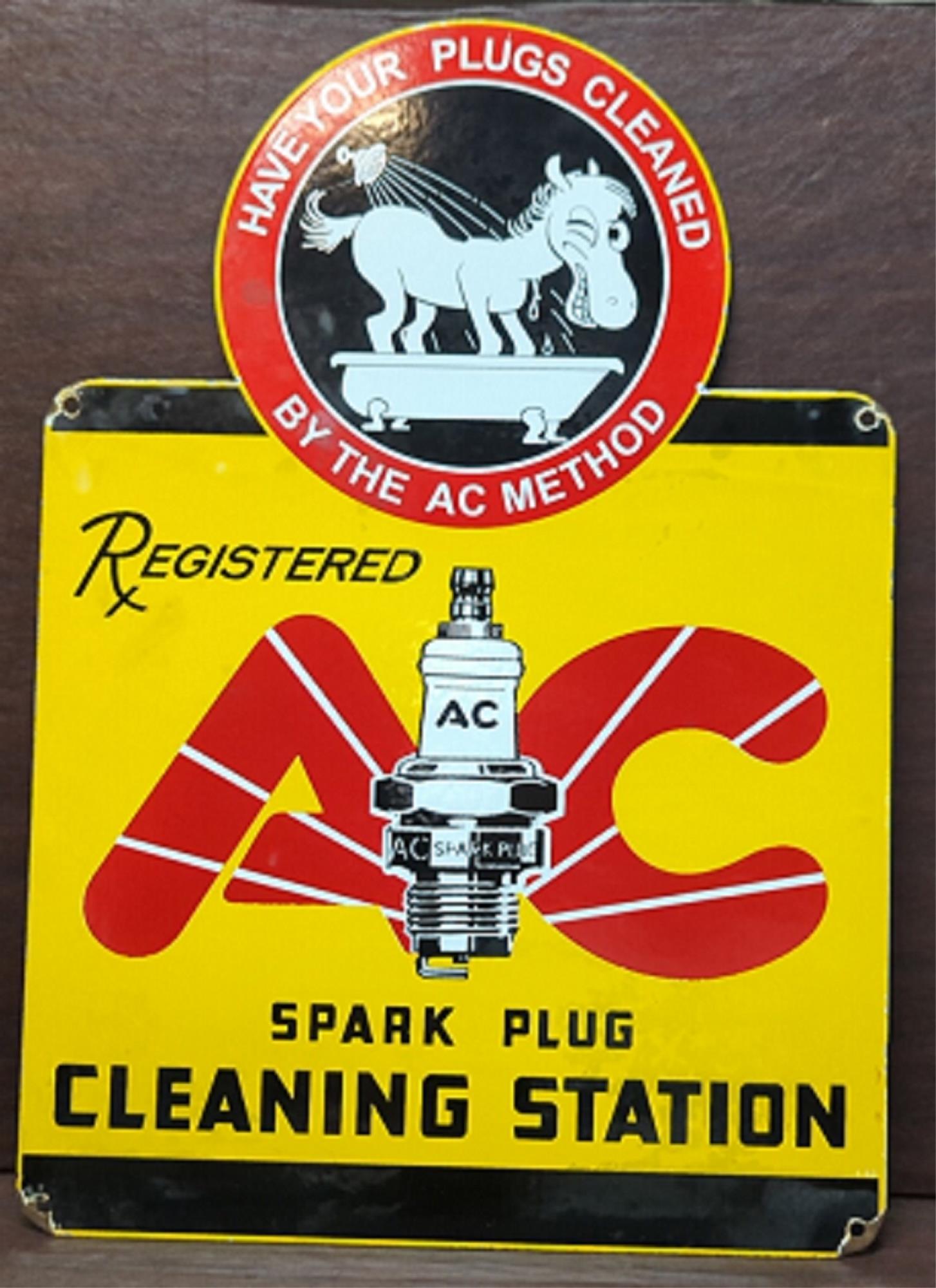 Porcelain AC Spark plug Sign Mar 18, 2023 Heritage Antiques
