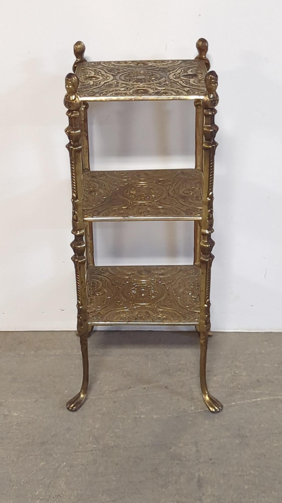 Antique 3 tier brass stand (1 of 3)