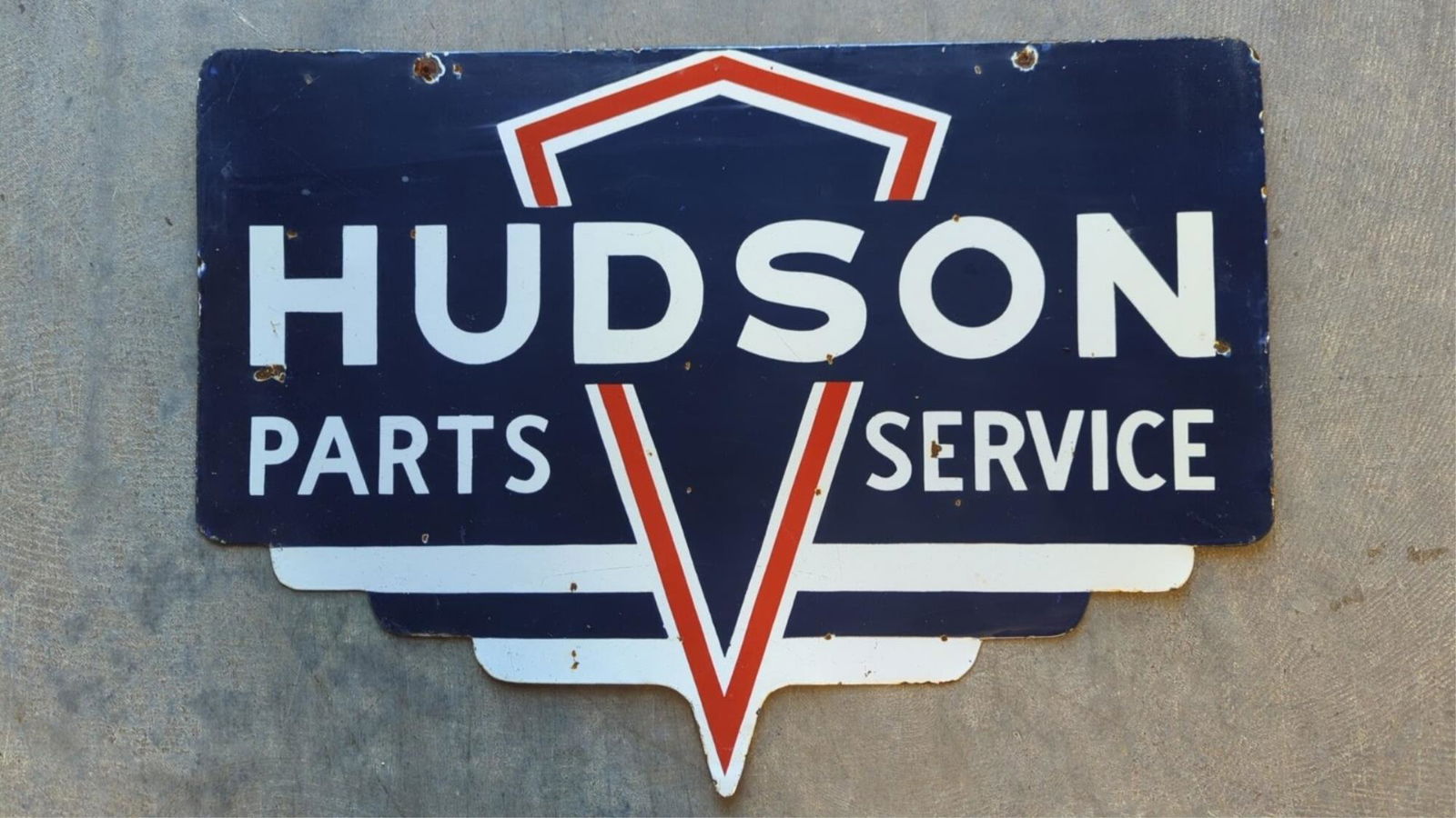 Porcelain Hudson Parts Service double sided sign (1 of 4)