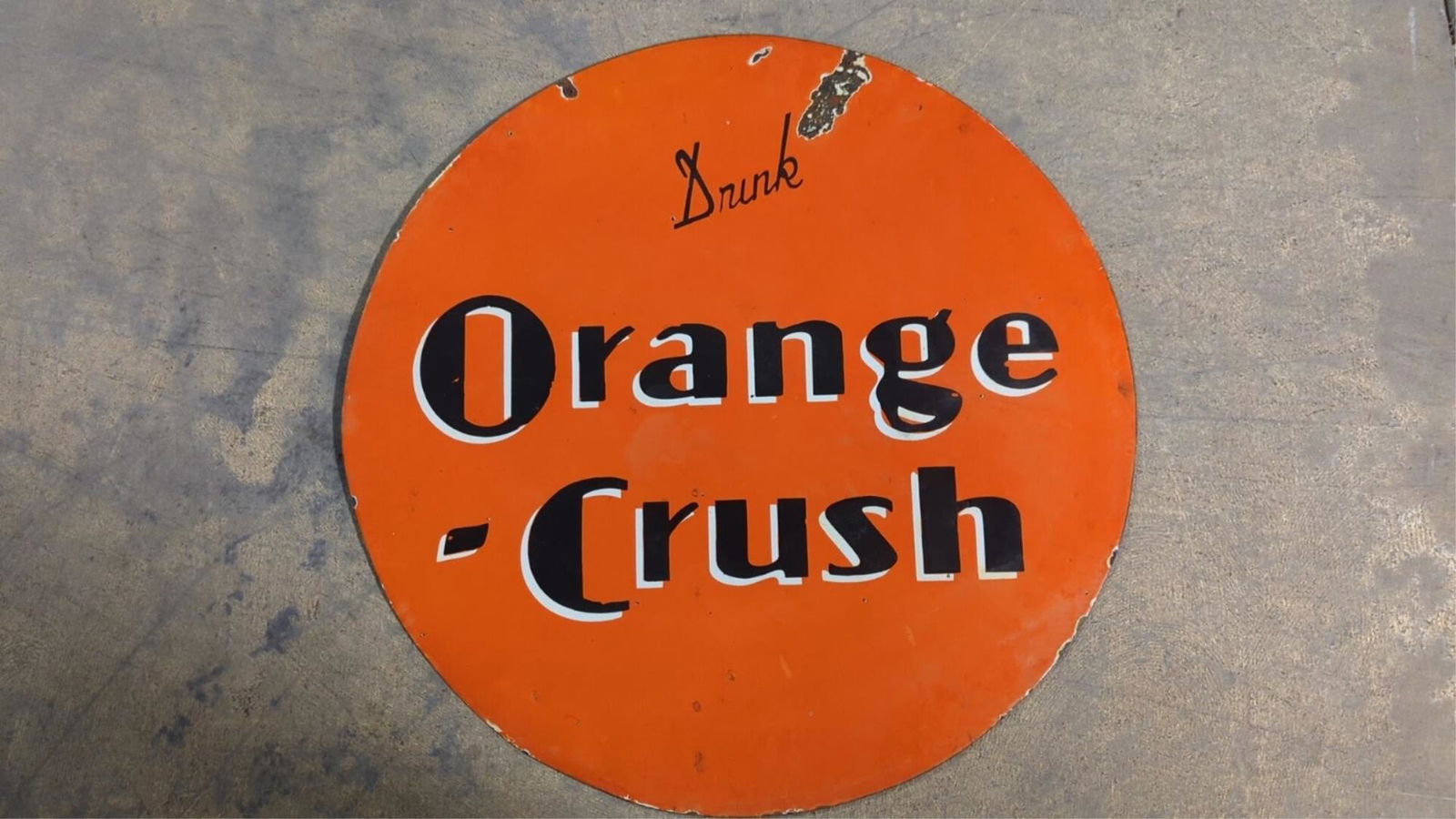 Porcelain Drink Orange Crush double sided sign (1 of 6)