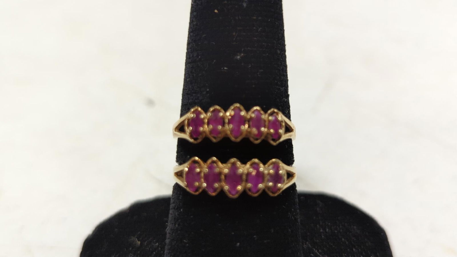 (2) 10K solid yellow gold and ruby rings (1 of 2)