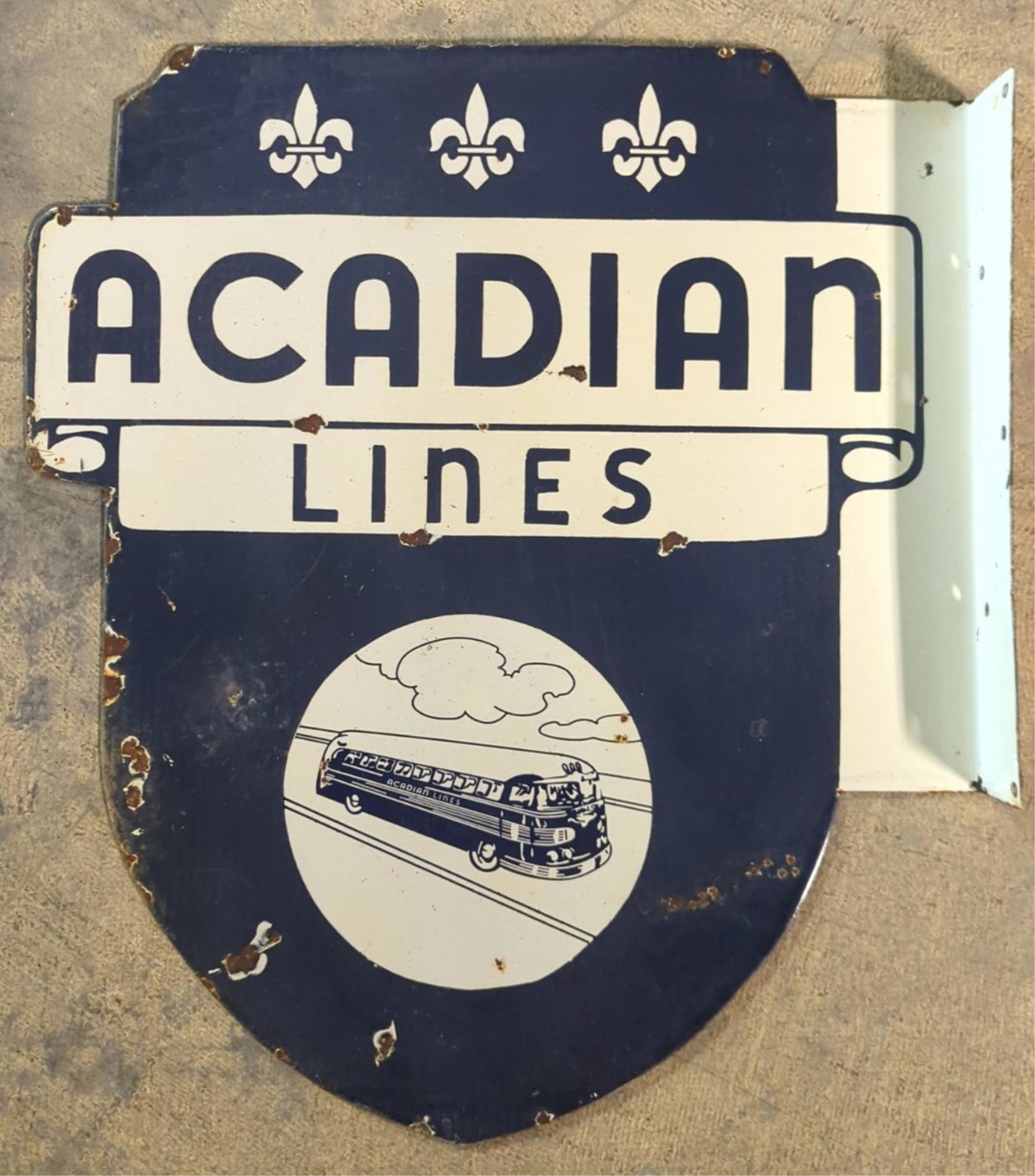 Porcelain Flange Acadian Lines sign (1 of 5)