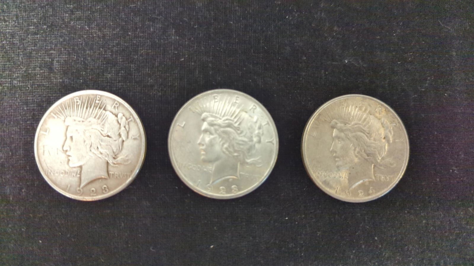 Three Peace Silver Dollars (1 of 2)
