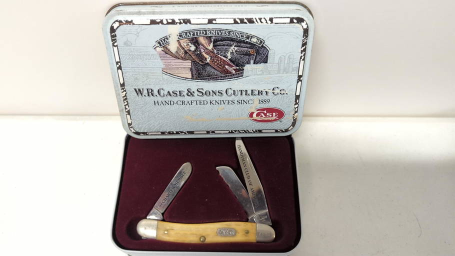 1996 Case 3 Blade Pocket Knife In Tin Case