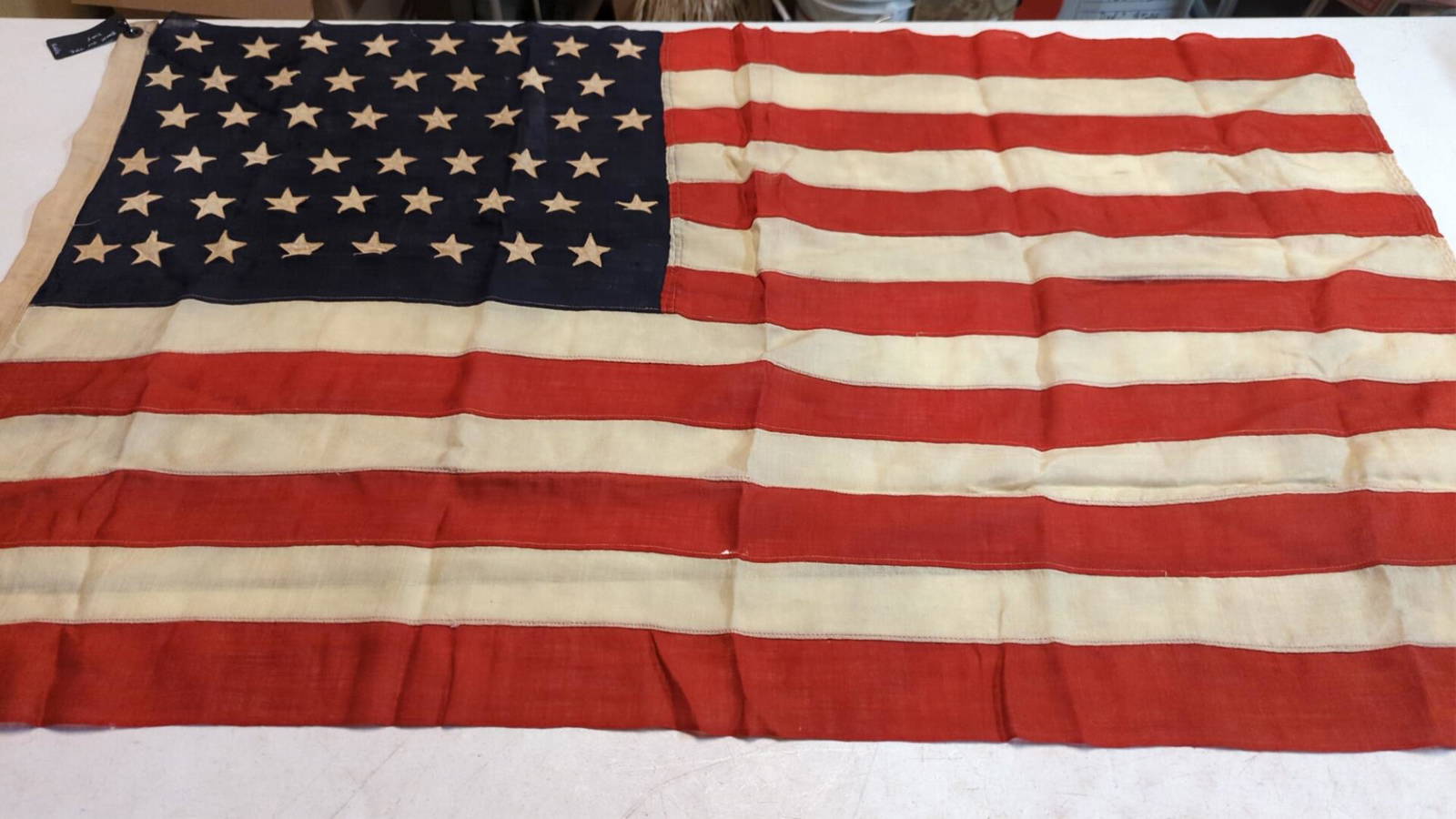 48 Star Vintage Hand Sewn American Flag Auction