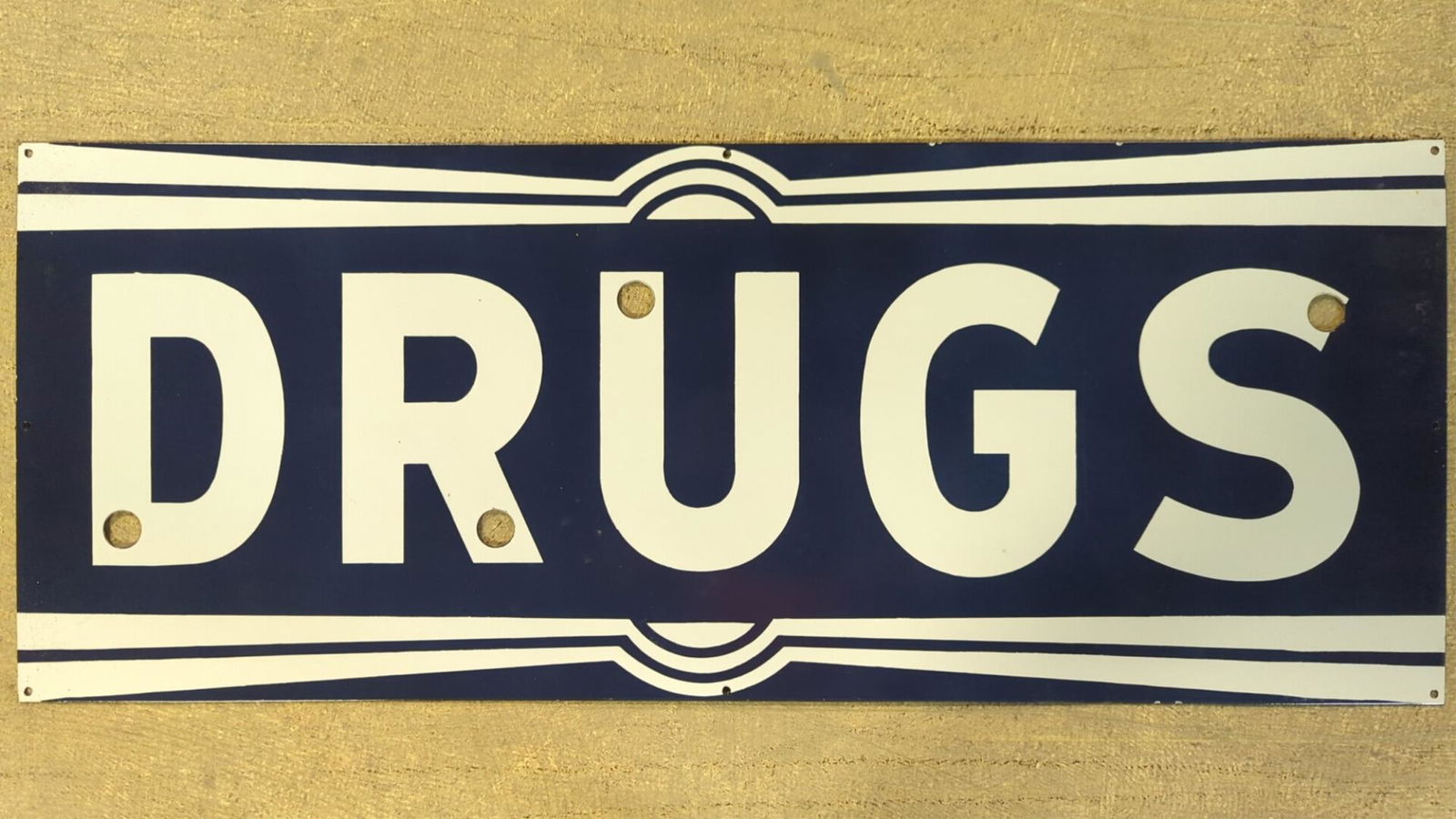 48" porcelain Drugs neon ready single sided sign (1 of 4)
