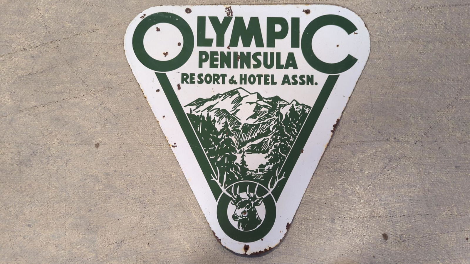 24" Porcelain Olympic Peninsula Resort sign (1 of 6)