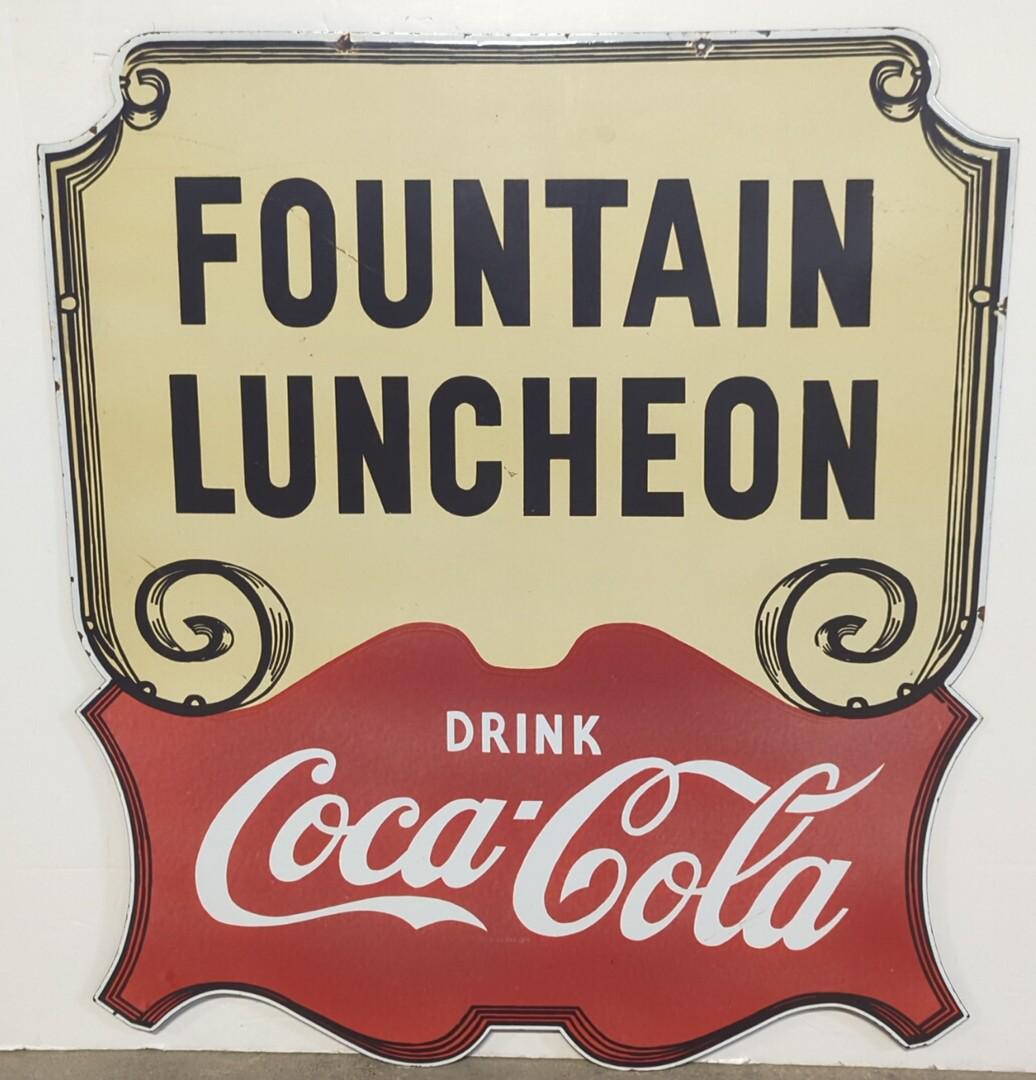 42" Porcelain Drink Coca Cola Fountain Service sign (1 of 7)